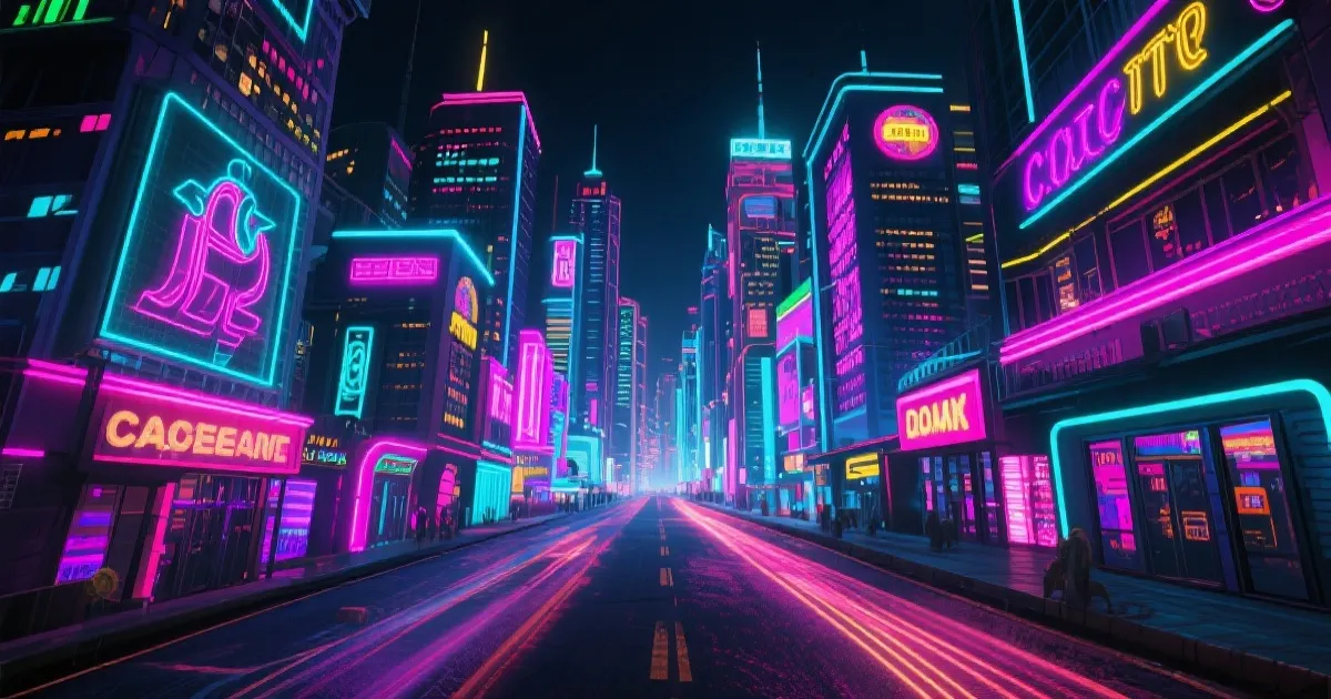 绚丽霓虹的潮流游戏世界背景